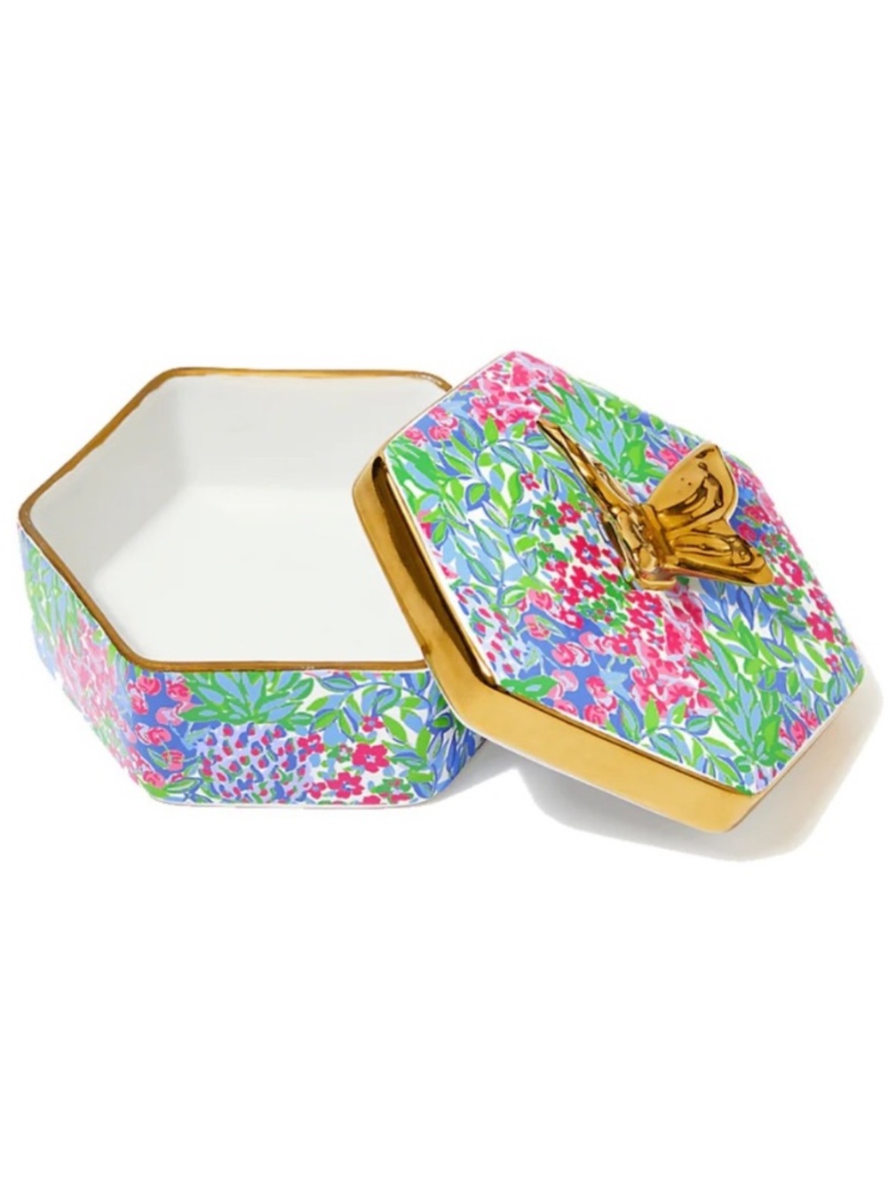 New in Box Lilly Pulitzer Covered Trinket Dish Cherry on Top